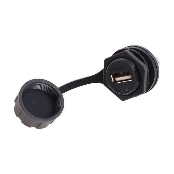 USB 2.0 hunnkontakt Kompatibel med panelmontering, vanntett IP67 med deksel[LD]