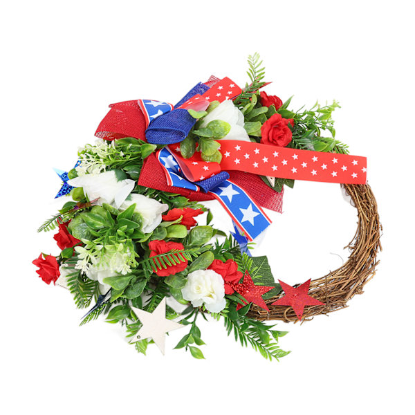 4 juli Patriotic Wreath Independence Day Kransdekorationer för ytterdörren öppen spis