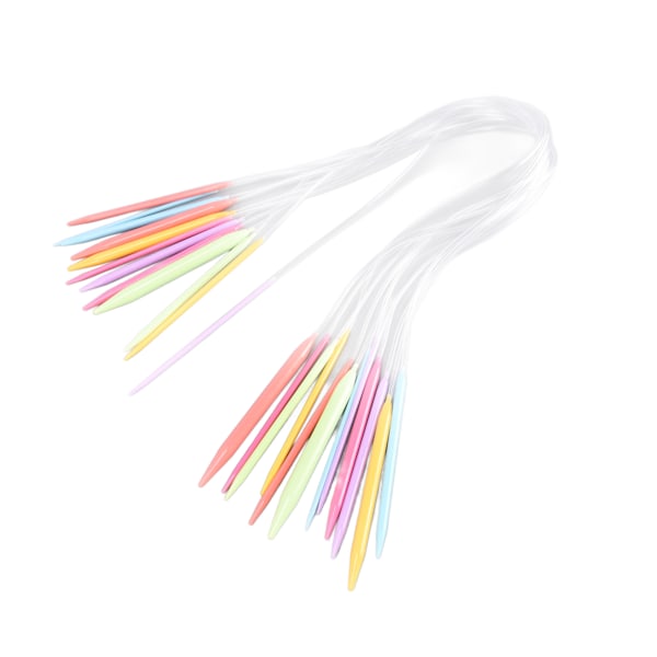 12 st Rundstickor 12 Storlekar 3,5 mm till 12 mm Lättanvänd Stickset för Tröjor med Flerfärgat Plaströr