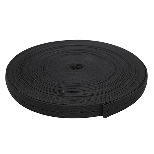 Elastiskt Band Bredd 2cm Stickad Spole Perukband för Sömnad Kläder Byxor Bälten Peruker DIY Hantverk Svart