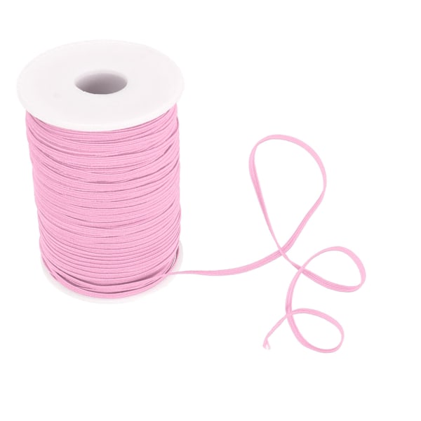 Elastisk Snöre 50 Yards 0.1in Bred Mjuk Flexibel Nylon Andningsbar Tvättbar Armbandslina för Hantverk DIY Pärlor Rosa