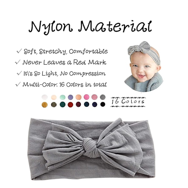 Vauvan tyttöjen nylon-hiuspantasetti - 16 kpl