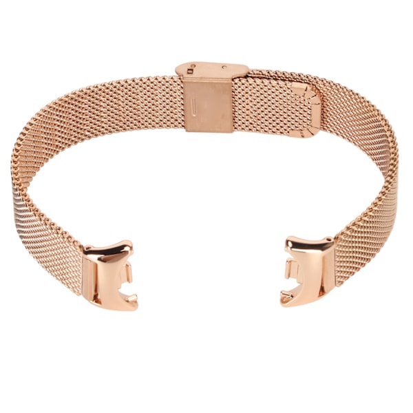 Justerbart klockarmband som andas vikbart spänne Quick Release i rostfritt stål klockband för Mi Band 8 Rose Gold