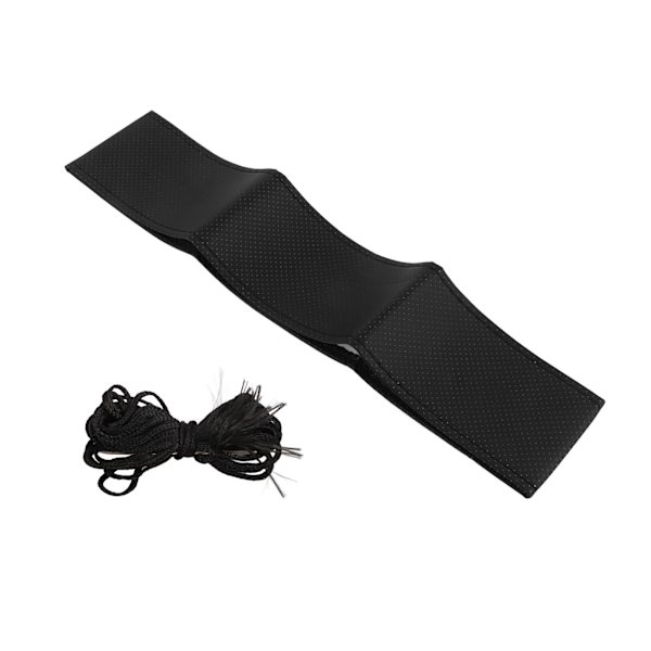 Styrningshjulssömnad Wrap med nål tråd svart DIY handsydd cover för bil lastbil