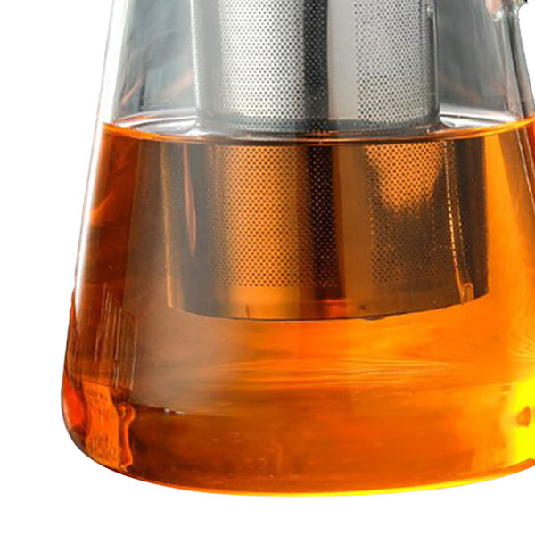 1300 ml glaskande tykbundet varmebestandigt gennemsigtigt ergonomisk håndtag til løsblade te