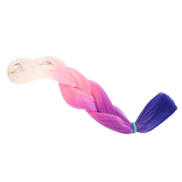 Jumbo flettehår Hvit Rosa Lilla Mørkblå Gradient Farge Syntetisk Twist Fletter Hårextensions