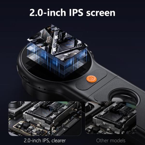 Digitalt mikroskop 2MP med 2 tommer display - Sort / Håndholdt d