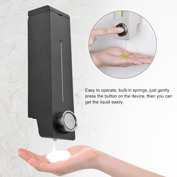 305 ml väggmonterad handskumtvållotion schampodispenser badrum (mattsvart)