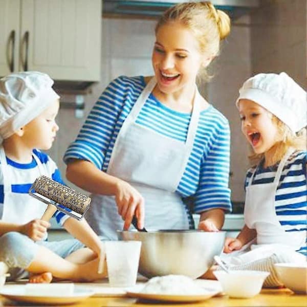 Julekjevle i tre, Trekjevle for baking av pregede kaker, 3D-trekjevle, Preget kjevle, Gravert kjevle
