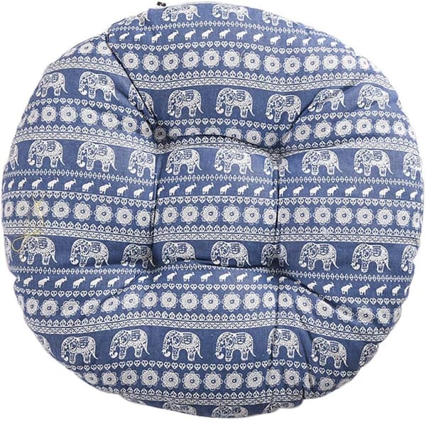 Stolhynde, rund, siddehynde, blomstermønster, dyreprint[LD]