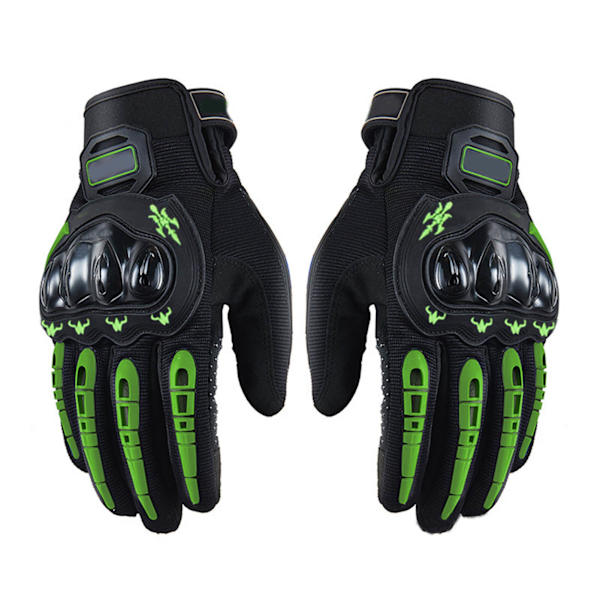 Full Finger Touch Screen Motorcykel Handskar Andas Touchscreen Handskar med Full Hand Green