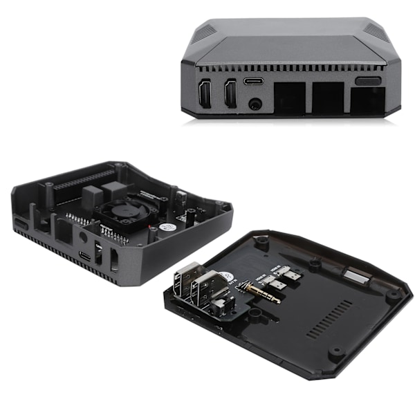 Aluminiumskal för Raspberry Pi 4B med inbyggd fläkt - Skyddande hölje