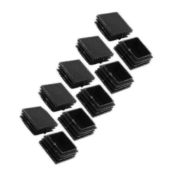 40x40mm sorte plastikendestykker til firkantede møbelrør (20-pak)