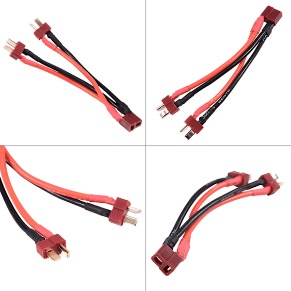 T-liitin Lipo RC-akkupaketin rinnakkaisadapteriliitin 1 naaras 2 uros 14AWG-kaapeli