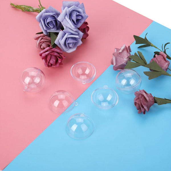 20 stk gennemsigtige fyldbare pyntkugler DIY Plastkugle Juledekoration Træbold (5cm)