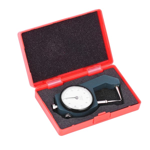 Dial Thickness Gauge Curved Tip Head 0 to 10mm Range 0.1mm Resolution Round Measuring Tool