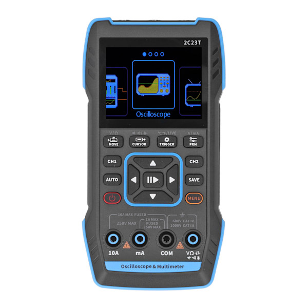 Oscilloskop Multimeter Signal Generator 3 In1 Dual Channel 2,8 tum HD LCD Digital Display Handhållet Oscilloskop med 10X sond