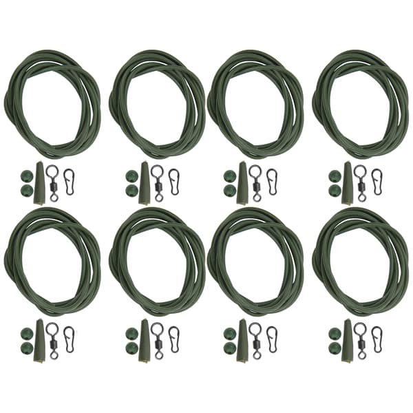 8 st ABS+kopparlegering bärbara silikonhårriggar Svängbara karpfisketillbehör (grön)