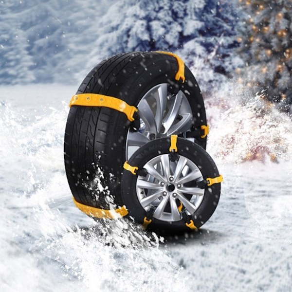 10 st Snökedjor för Bil Nödsituation Anti-Halk Däck Traction Kedjor Universal Däck Säkerhetskedjor för Snö Lera Hill Klättring