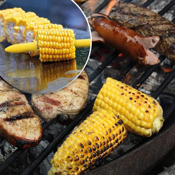 16x majskolbespyd med rustfri stifter, rustfrit stål, genanvendelig majskolbe, grilltilbehør, køkken, 16 dele, majs[LD]