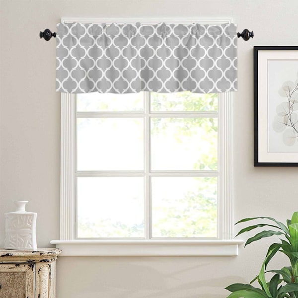 Window Top Gardin Modetryck Light Blocking Valance Kort Gardin för hemmabruk 137x45cm