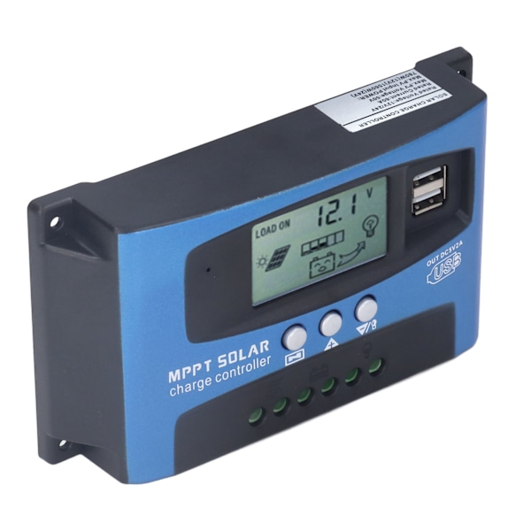 12V 24V Solcelleladningsregulator MPPT Fotovoltaisk Panellader LED Intelligent Gate-lysregulator 60A