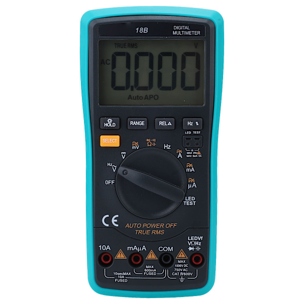 Digital Multimeter Tester Forsinket baggrundsbelysning Høj præcision Elektrisk Voltmeter Tester med overbelastningsbeskyttelse