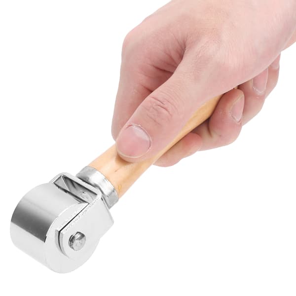 Leather Press Edge Roller DIY Leather Craft Wooden Handle Edge Rolling Tool SilverS 26mm / 1.02in