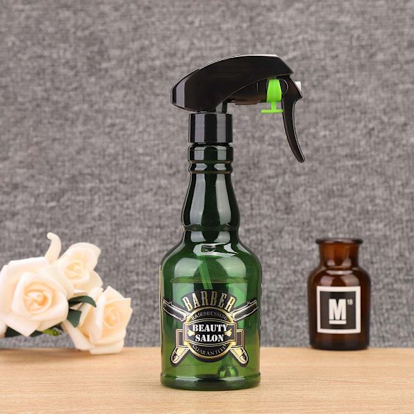 280 ml vintage täytettävä Barber tyhjä suihkepullo hiustenhoitoon (vihreä)