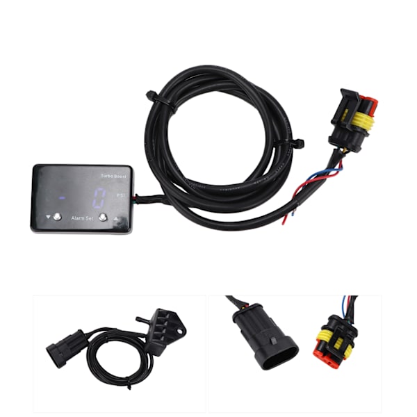 12V Racing Digital Turbo Boost Temp-måler ‑14 til 40 PSI Blå LED Universal til vakuumolietryk