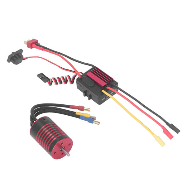 Motor ESC Set 2838 børsteløs motor og 35A børsteløs ESC-erstatning for 1/14 1/16 RC bil Rød 4400KV