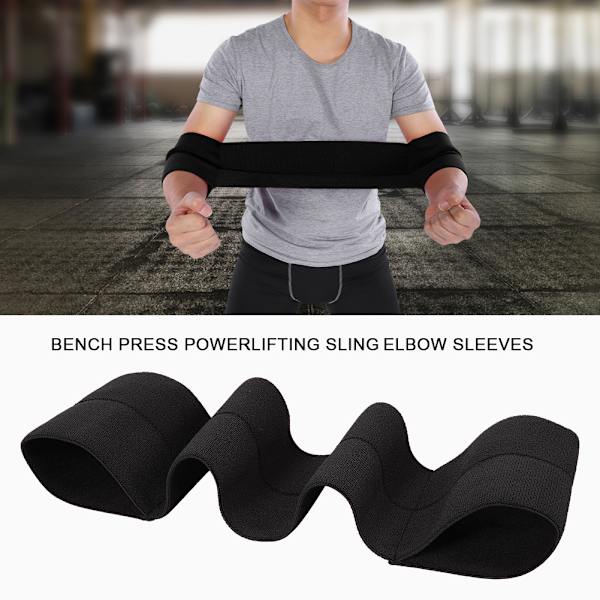 Bänkpress Styrkelyft Tyngdlyftning Sling Armbågsärmar Stödmotståndsband Svart S
