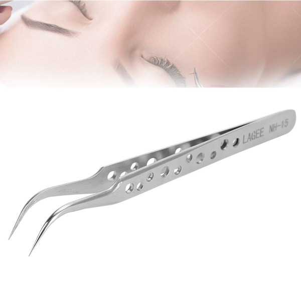 Vippeextension-pincet i rustfrit stål Vippeforlængelsesværktøj (NH-15 Curved)