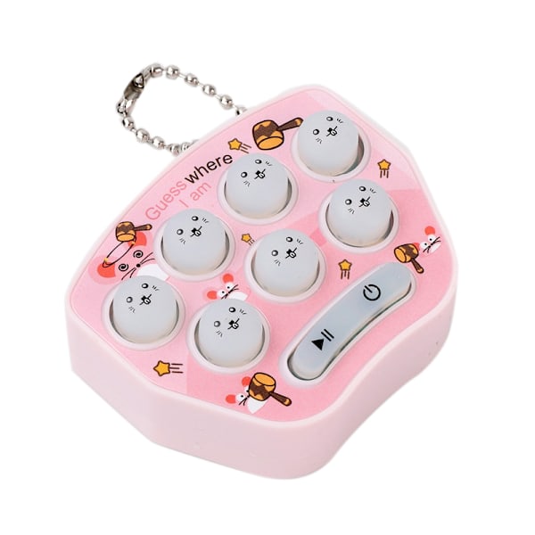 Hamster Button Toy Keyring Mini Hamster Memory Game Toy Elektronisk Hamster Button Game Machine Pink