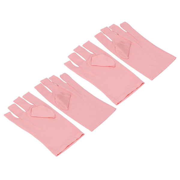 Nagel UV-handskar Handskydd Andas Återanvändbar Stretchig professionell nagellampa Fingerlösa UV-handskar Rosa