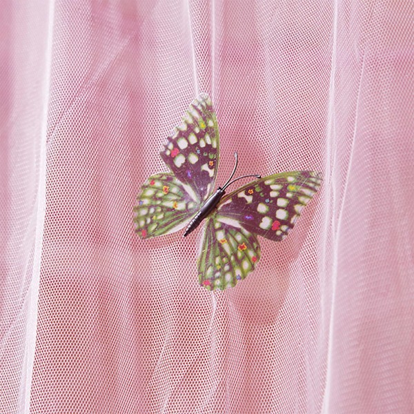 Andas runt kapell spets Princess Style Myggnät Säng Gardinnät (rosa)