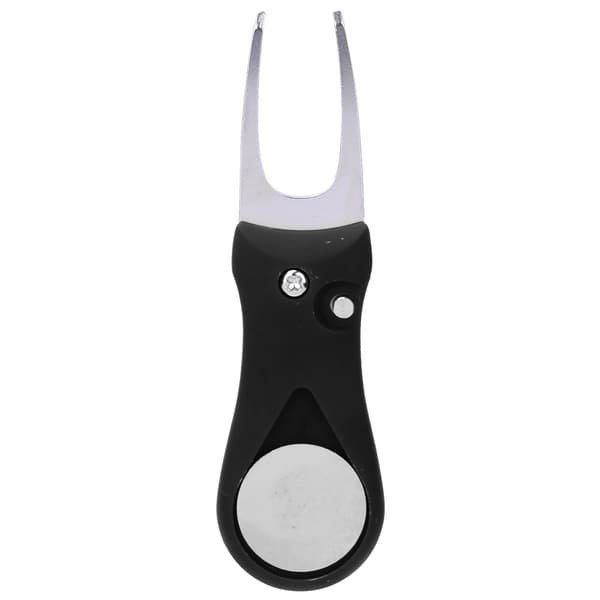 304 Stainless Steel ABS Plastic Handle Golf Spring Divot Repair Pitch Putting Fork Tool for Training Practice Black