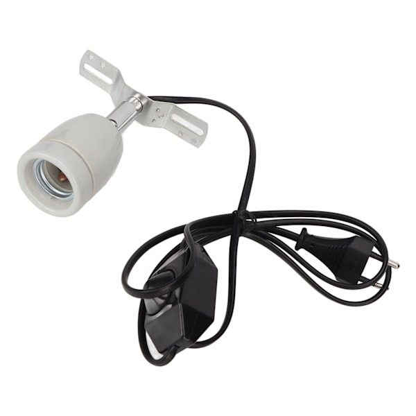 Reptil Keramisk Varmelampeholder E27 400W Drejelig Keramisk Varmelampefod med Strømbryder 110‑220V EU-stik