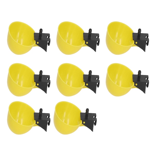 8 stk kyllingvannfôrer PP plast profesjonell anti-rust kylling drikkekopp for dyrehold 9,5 mm