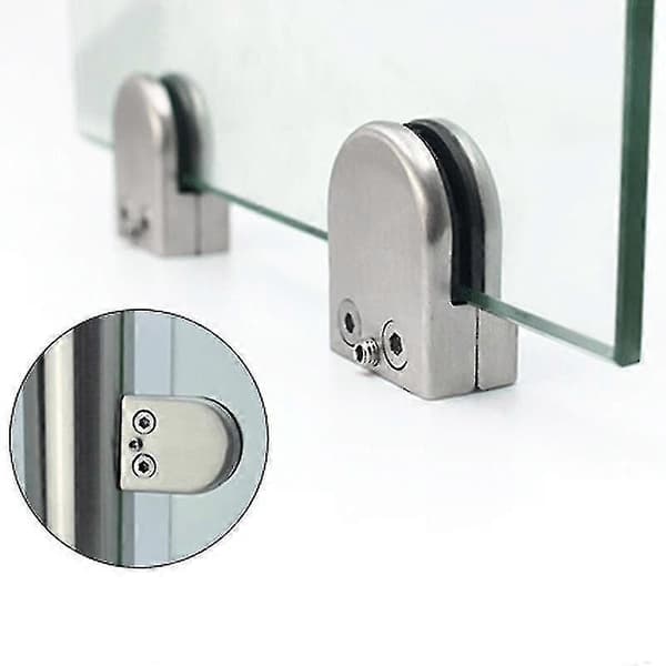 Glasklämmor i rostfritt stål, justerbart glasfäste, platt 4PCS 9-14mm