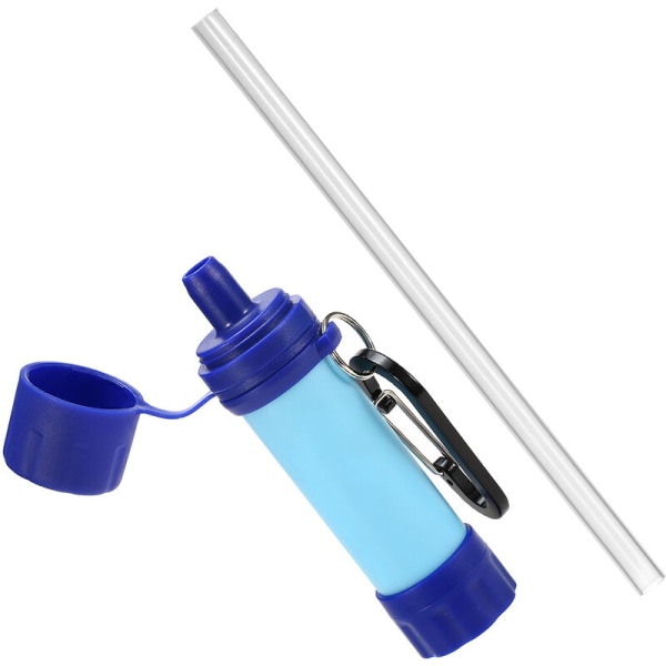 Utendørs vannhalmvannfiltreringssystem Vannrenser for nødcampingryggsekk, modell: blå