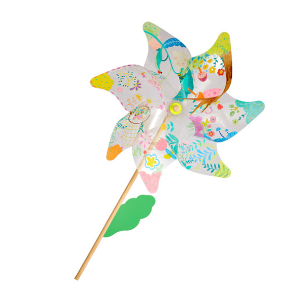 Vindmølle Legetøj Farverig Graffiti Transparent Pvc Vindmølle DIY Børnemaleri Kunst Vindmølle