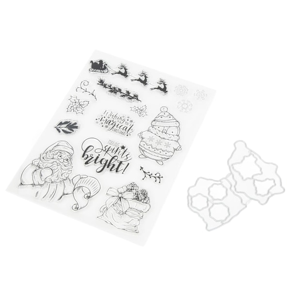Klare Stempler TPR DIY Unikt Julemønster Klart Trygt Sunt Bred Anvendelse Transparent Stempel for Håndverksprosjekter