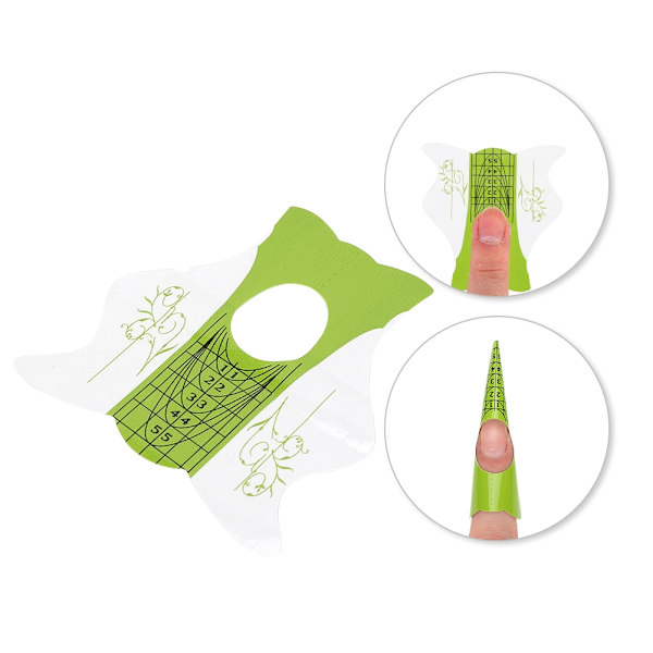 100 st Nagelmanikyr Formhållare Nail Art Tip Extension Guide Sticker Manicure Tools (YC01)