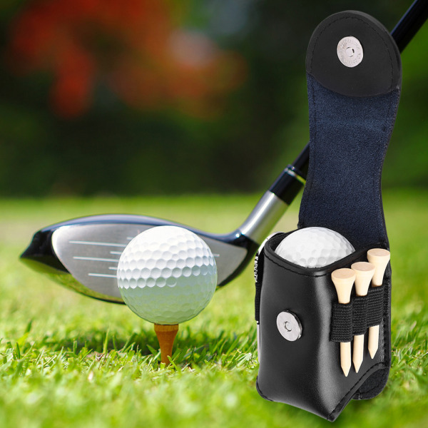 Golfboldtaske Holder Clip Utility Pouch Sport Golfudstyr Sæt med bolde Tees Sort