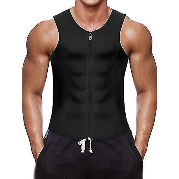 Bastu väst herr varm svett midja tränare neopren korsett tank top träning väst XL svart