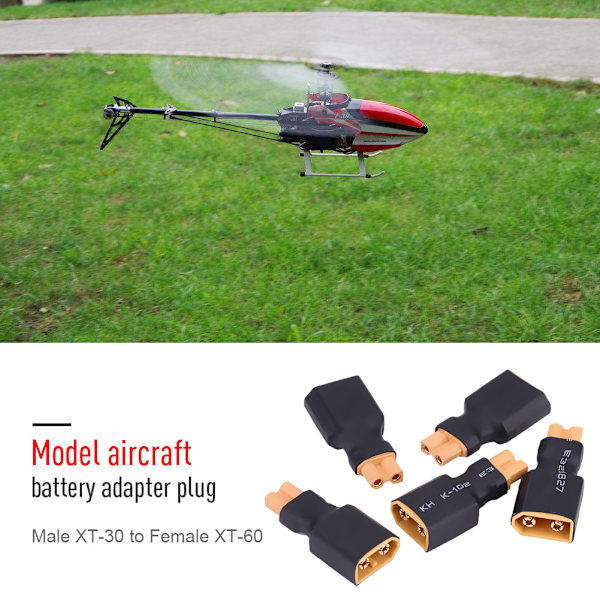 5 st/set RC Drone Connector Adapter Batteriomvandlarkontakt (XT30 hona till XT60 hane)