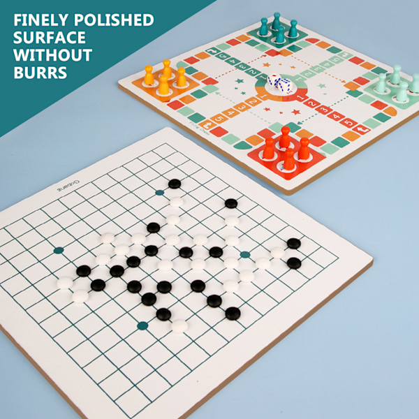 Flygande schack Gomoku leksak Multifunktionell pedagogisk barn Gobang brädspel i trä (Flying Chess Gomoku)