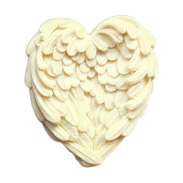 3D Hjerteformet Fjer Boligindretning Epoxyharpiksform Ornament Silikoneform[LD]