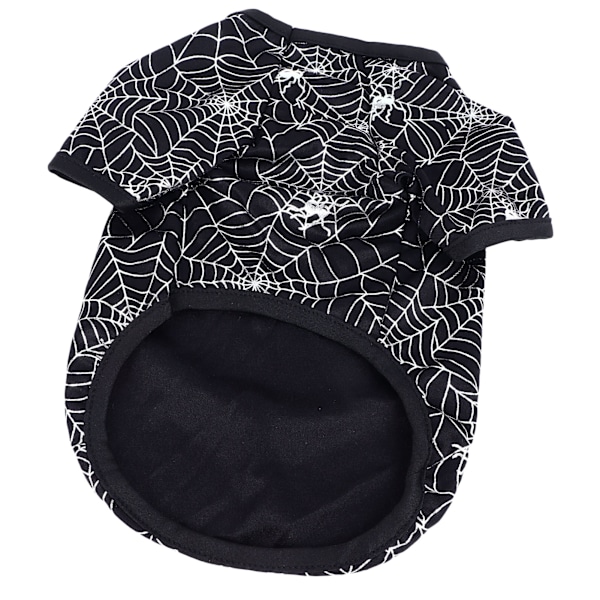 Halloween-kostumer til kæledyr Sjove spindelvæv-print kæledyrskostumer Åndbar Behagelig polyester-skjorte til kæledyr til hunde Katte